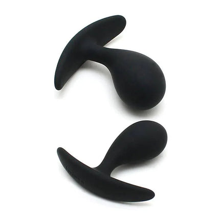 Set of 2 Anatomic Butt Plug Copenhagen Black - Small and Large silicone plugs for comfort and versatility during extended wear