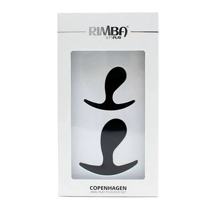 Set of 2 Anatomic Butt Plug Copenhagen Black in packaging