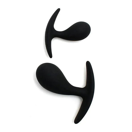 Set of 2 Anatomic Butt Plug Copenhagen Black in small and large sizes for comfort and extended wear, crafted from body-safe silicone.