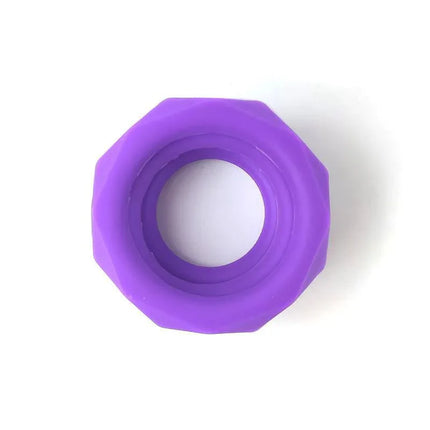 Close-up of a purple silicone ring from the Set of 3 penis rings Silicone Purple by A-Gusto, designed for enhanced comfort and performance.