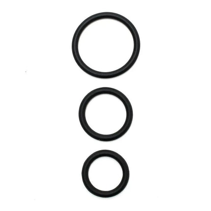 Set of 3 silicone penis rings in various sizes for versatility and comfort