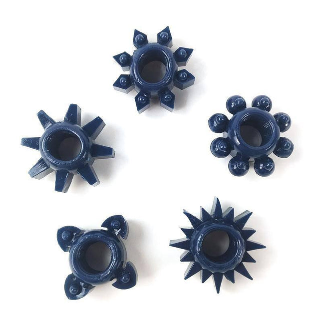 Set of 5 penis rings by A-GUSTO for enhanced intimacy and versatile stimulation.
