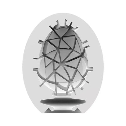 Set os 3 Masturbator Egg Crunchy Model by Satisfyer showing unique internal texture for ultimate tactile pleasure.