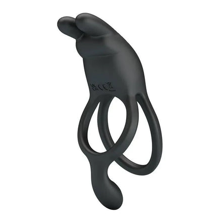 Seth Vibrating Double Cock Ring, silicone design for dual stimulation, featuring intense vibrations for enhanced pleasure.