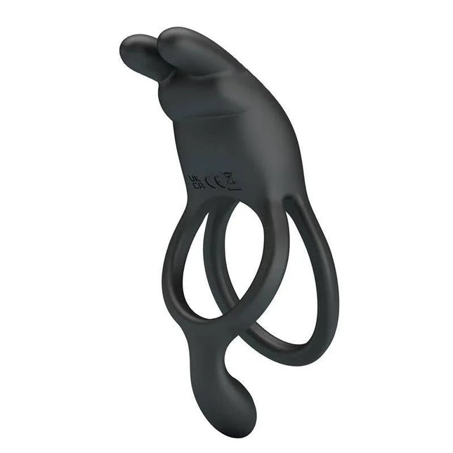 Seth Vibrating Double Cock Ring, silicone design for dual stimulation, featuring intense vibrations for enhanced pleasure.