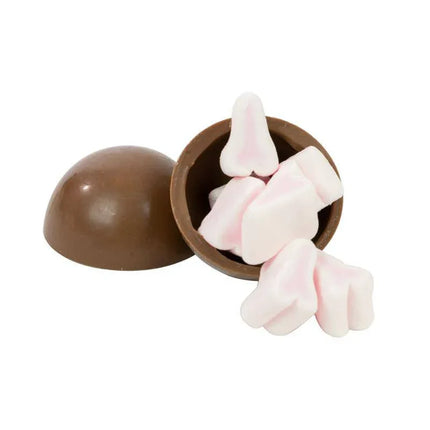Sex Bombs Chocolate with marshmallow willies emerging from melted chocolate bomb