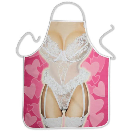 Sexy Apron with playful lingerie motif, perfect for kitchen fun and entertaining with added humor.