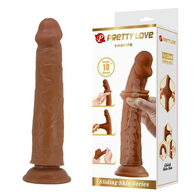 Sharife Dildo Sliding Skin-Retractil 25 cm