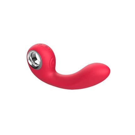 Sharpy Vibe with Tapping premium massager in red, showcasing ergonomic design for customizable pleasure and relaxation.