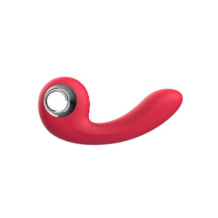 Red Sharpy Vibe with Tapping personal massager for customizable pleasure and relaxation with vibration and tapping modes.