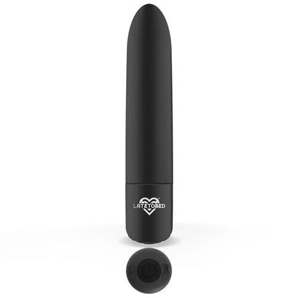 Shoty Vibrating Bullet USB 10 Speeds Powerful Motor Black, waterproof and sleek design with rounded tip for comfortable use.