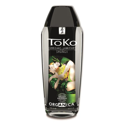 Shunga LubeToko Organic bottle featuring Japanese art, premium flavored water-based lubricant for intimate moments, 165ml