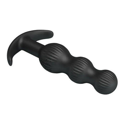 Sidney Butt Plug with Vibration, silicone anal plug with bead design