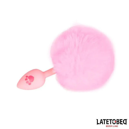 Silicone Anal Plug with Pompon Pink from Latetobed BDSM line, featuring a fluffy pompon for playful moments.