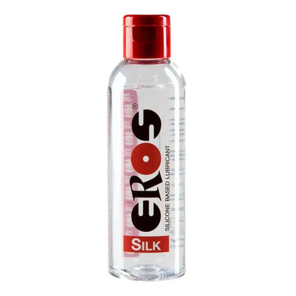 Silicone Based Lubricant 100 ml bottle with red cap, silky-smooth formula for massage and preliminaries.