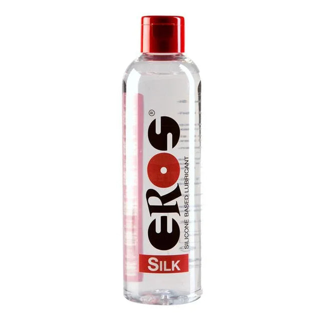 Silicone Based Lubricant 250 ml bottle with red cap, offering a silky, long-lasting glide. Ideal for massage and intimate use.
