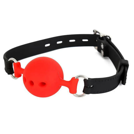 Silicone Breathable Gall Ball M - 4.5 cm with adjustable strap for BDSM play