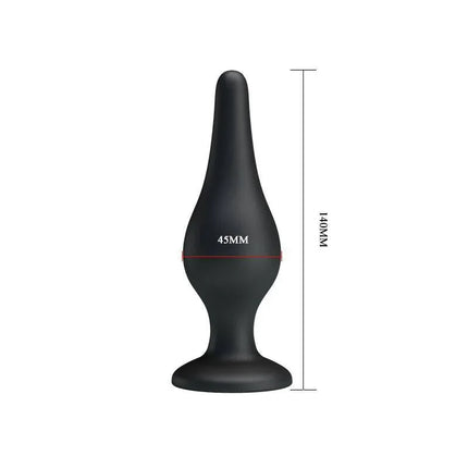 Silicone Butt Plug 14 cm with powerful suction base and 45 mm diameter for secure and comfortable anal play.