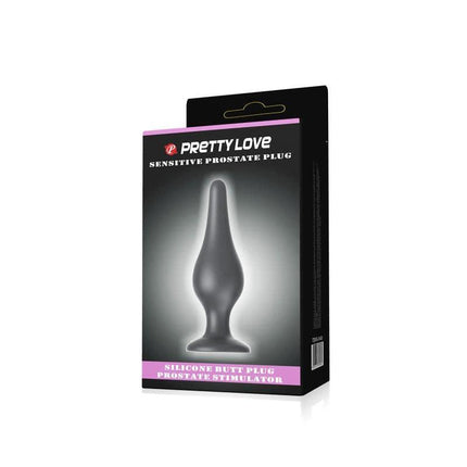 Silicone Butt Plug 14 cm with powerful suction base for versatile stimulation in packaging