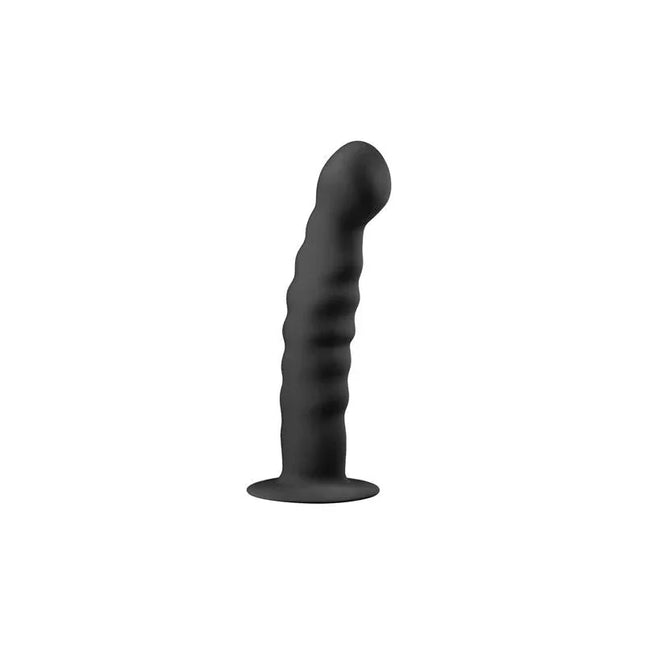 Silicone Dildo - Black with suction cup for enhanced anal play
