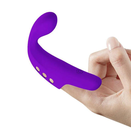 Silicone Gorgon Fingering Vibrator on finger for versatile stimulation