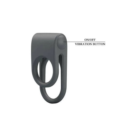 Silicone Ring Julie with vibration button, designed for enhancing intimacy with flexible silicone and ABS material.