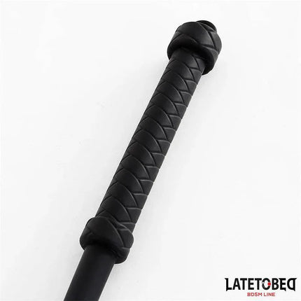 LATETOBED Silicone Whip Black 63.5cm with textured grip handle
