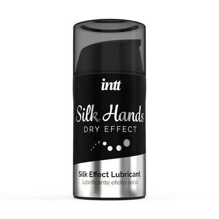 Silky Hands Dry Effect Lubricant 15 ml bottle for intimate and massage use, silicone-based with dry finish