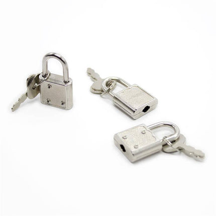 Silver Padlock with Keys for BDSM play, metal construction, includes two keys, ideal for adult couples' restraint accessories.