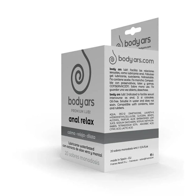 Single Dose Anal Relaxing Water Based Lubricant Gel 20 x 4 ml packaging