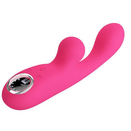 Skylar Bunny Vibrator and Thumping Pink sleek design with soft silicone and dual stimulating tips