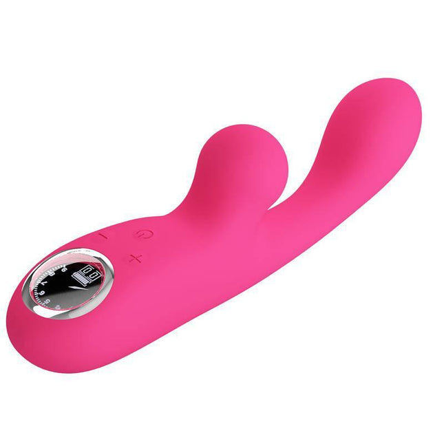 Skylar Bunny Vibrator and Thumping Pink sleek design with soft silicone and dual stimulating tips