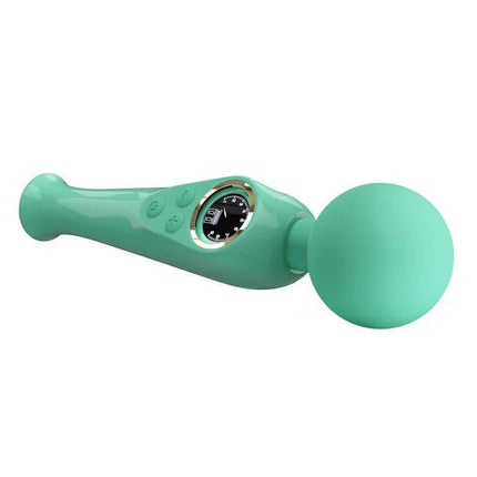 Skyler Massager Wand with Digital Screen Green handheld device featuring a powerful motor and flexible neck for targeted relief and relaxation.