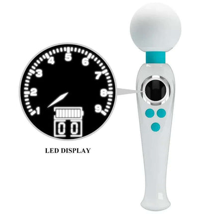 Skyler Massager Wand with Digital Screen White featuring LED display for optimal control and precision in massage sessions.