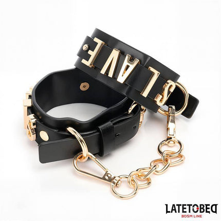 SLAVE Ankle Cuff with Golden Chain from Latetobed BDSM Line