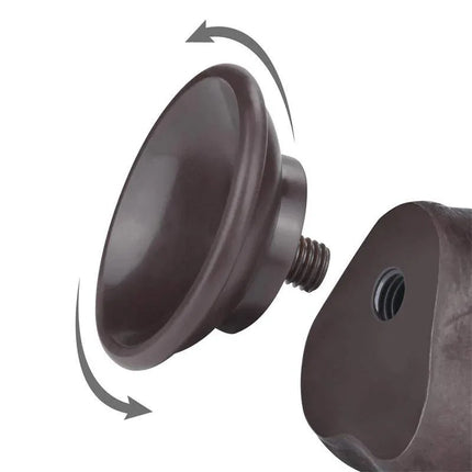 Detachable suction base of Sliding Skin Dual Layer Dildo 7.5 showing easy twist lock mechanism for secure attachment.