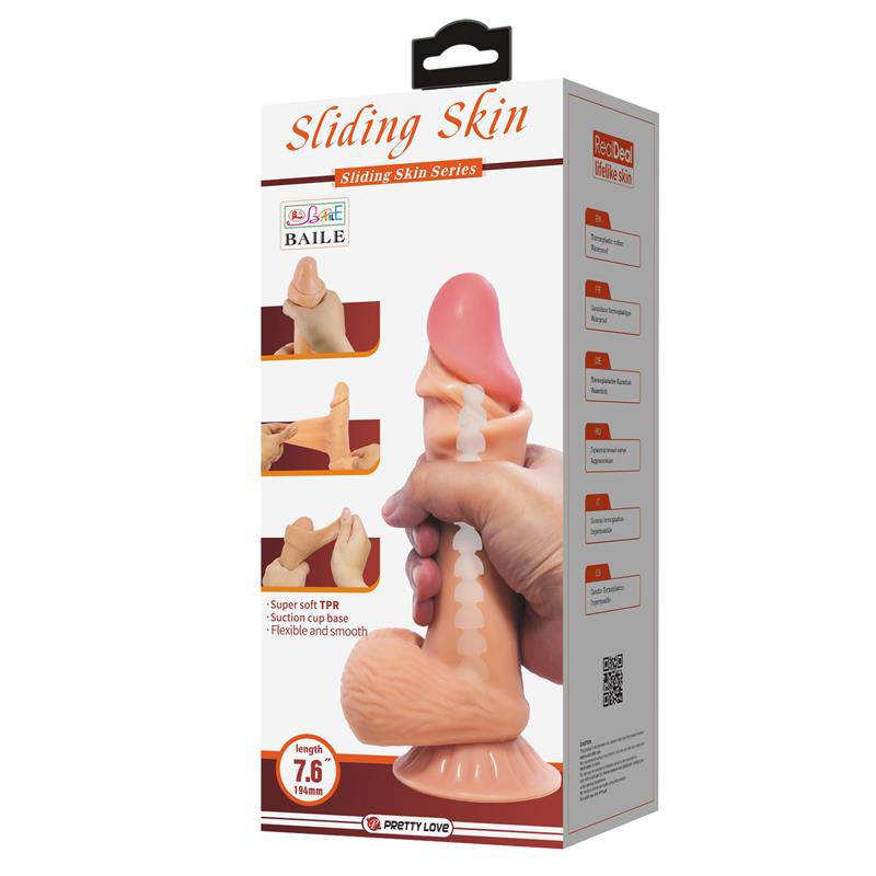 Sliding Skin Realistic Dildo 19.4 cm - secretsextoys.store