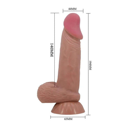 Sliding Skin Realistic Dildo 19.4 cm with lifelike design and veined shaft