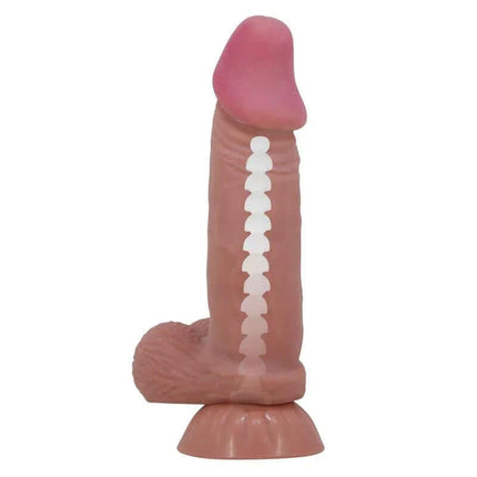 Sliding Skin Realistic Dildo 19.4 cm with veined shaft and body-heat warmth technology for lifelike sensations.