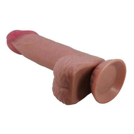 Sliding Skin Realistic Dildo 20.6 cm with lifelike veined shaft and realistic contours for enhanced pleasure; features secure suction base.