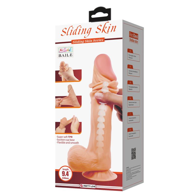 Sliding Skin Realistic Dildo 24 cm - secretsextoys.store
