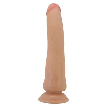 Sliding Skin Realistic Dildo 25 cm with lifelike texture and vertebrae core, featuring a large head and smooth surface for natural sensations.