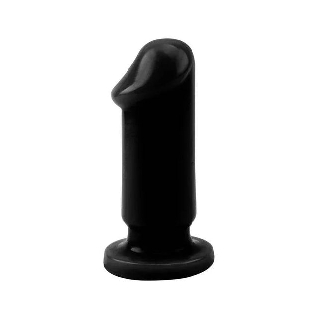 Small Black Butt Plug 9 x 3.3 cm, compact anal toy for beginners, discreet black design.