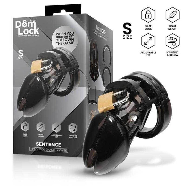 Small Chastity Cage - Optimal Comfort & Security by Domlock with safe lock, lightweight, adjustable fit, and hygienic airflow features.