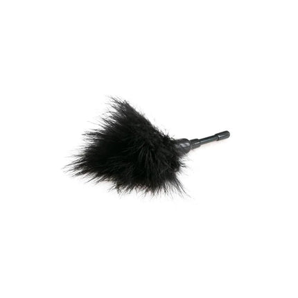 Small Tickler - Black feathered sensory tool with compact handle for gentle teasing and foreplay.