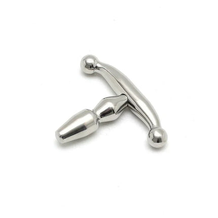 Small Urethral Plug with polished finish and smooth design for beginners, providing enhanced stimulation; size 4.5 cm x 6 cm.