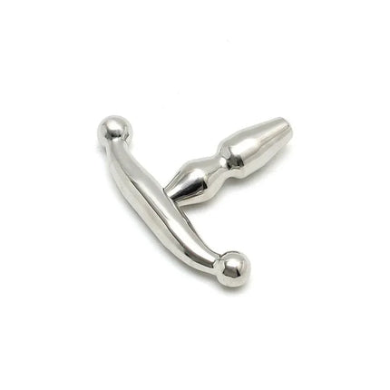 Small Urethral Plug with polished finish for beginners, dimensions: 4.5 cm x 6 cm, insertable length: 0.9 cm.