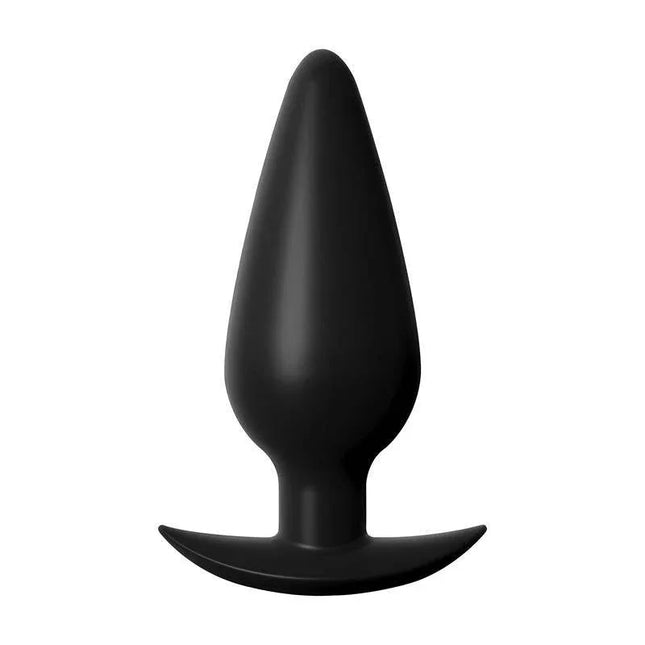 Small Weighted Plug Black made of high-quality silicone with internal weight, body-safe and ergonomically designed for comfort.