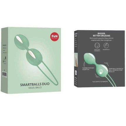 Smartballs duo Kegel Balls White/Pistachio packaging showing dual-ball design for pelvic workout