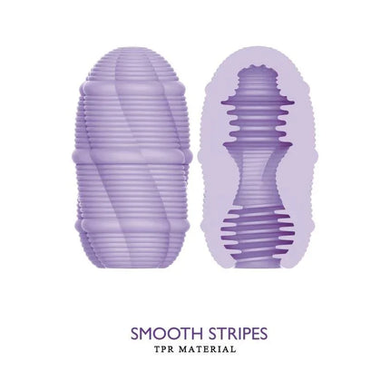 Smooth Stripes Cupid-X Masturbator Egg with TPR material, featuring textured design for enhanced pleasure.